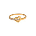 Luxury Women's 18K Gold Diamond Heart-Shaped Ring Stainless Steel with Romantic Bezel Inlaid New Fashionable Jewelry Gift