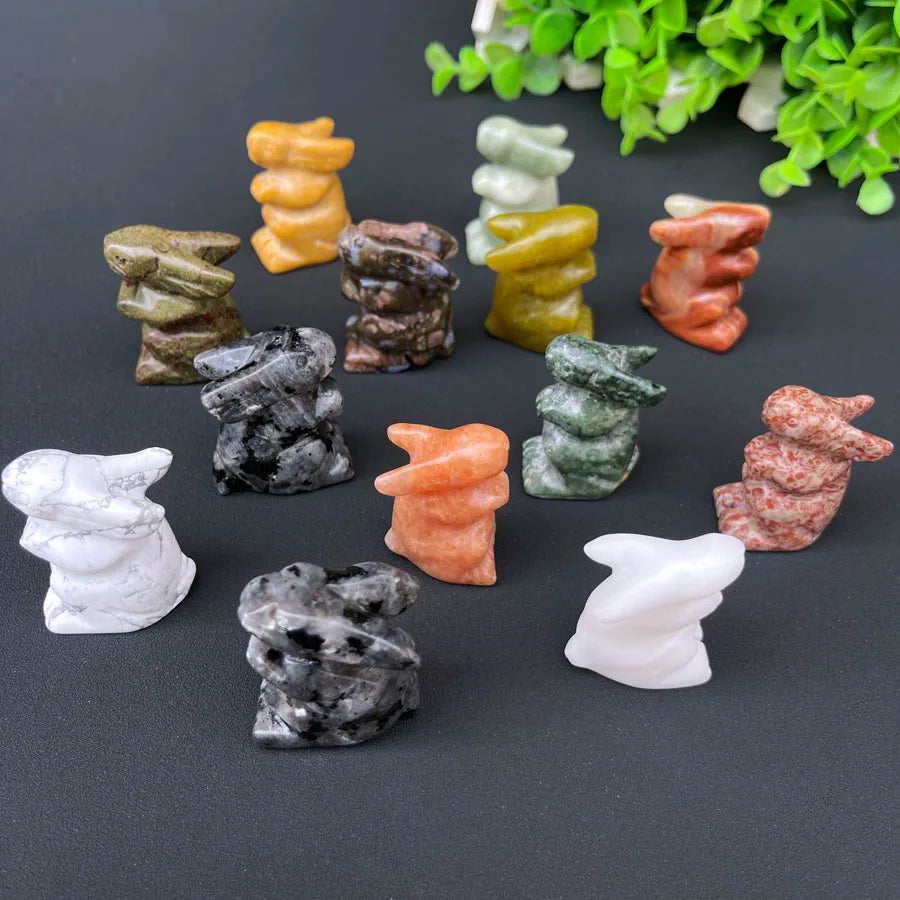 Wholesale Hand Carved Bunny Natural Gemstones Crystal Rabbit for Gift