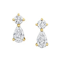 LOZRUNVE 925 Silver  Plated Rose Gold Simple Pear Diamond Stud Earring