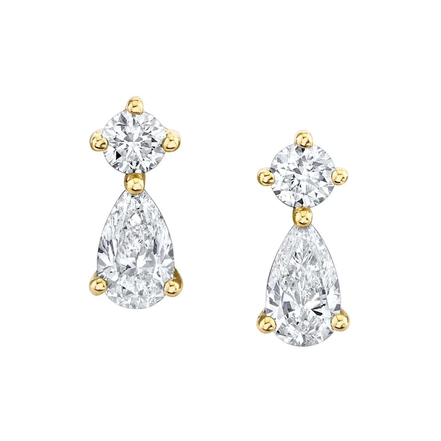 LOZRUNVE 925 Silver  Plated Rose Gold Simple Pear Diamond Stud Earring