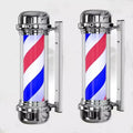 Kisen Barber LED Barbers Pole Red White Blue Hair Salon Logo Waterproof Rotating Light Outdoor Workshop Wall Light ABS Plastic