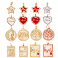 Fine Love Heart Star Life Tree Angel Wing MAMA MOM Charm PendantTrendy Gold Plated Cubic Zircon Necklace Jewelry Supplies K77