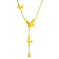 Fashion Jewelry Gold Plated Butterfly Necklace Stainless Steel Butterfly Tassel Pendant Necklace for Women