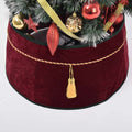 Wholesale 3D Christmas Tree Skirt Round Burgundy Velvet 18x11 Inch 2-color Print for Decorations MegaBDM