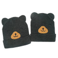 Custom High Quality 3D Embroidery Bear Ears Beanie 100% Acrylic Cuffed Winter Hat Logo Two Tone Beach Business