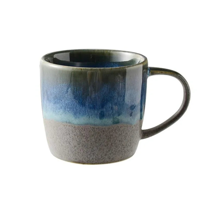 Solhui Japanese Creative Ceramic Mug Kiln Turned Beach Cup Retro Office Water Cup Drinking Cup Milk Coffee Mug