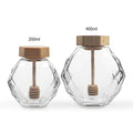 180ml 380ml 250g 500g Diamond Hexagon Household Leak-proof Pickle Honey Storage Glass Jar With Wooden Lid or Metal Lid