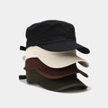 Wholesale Spring Summer Camp Hat Men Solid Color Trucker Retro Short Blank Cotton Sun Hat Flat Top Outdoor Sports Cap for Men