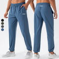 Custom Men's Drawstring Elastic Waist Sports Pants Solid Color Quick Drying Comfortable Running Jogger Pants with Pockets