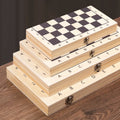 Promotional Eco-Friendly Classical Foldable Wooden Chess Box Set Puzzle Board Game for Educational Board Toy