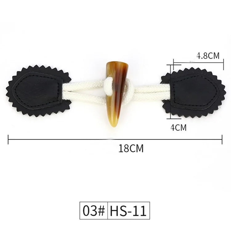 Hot Sale Custom Leather Toggle Buttons Clothes Coats Horn Toggles Buttons