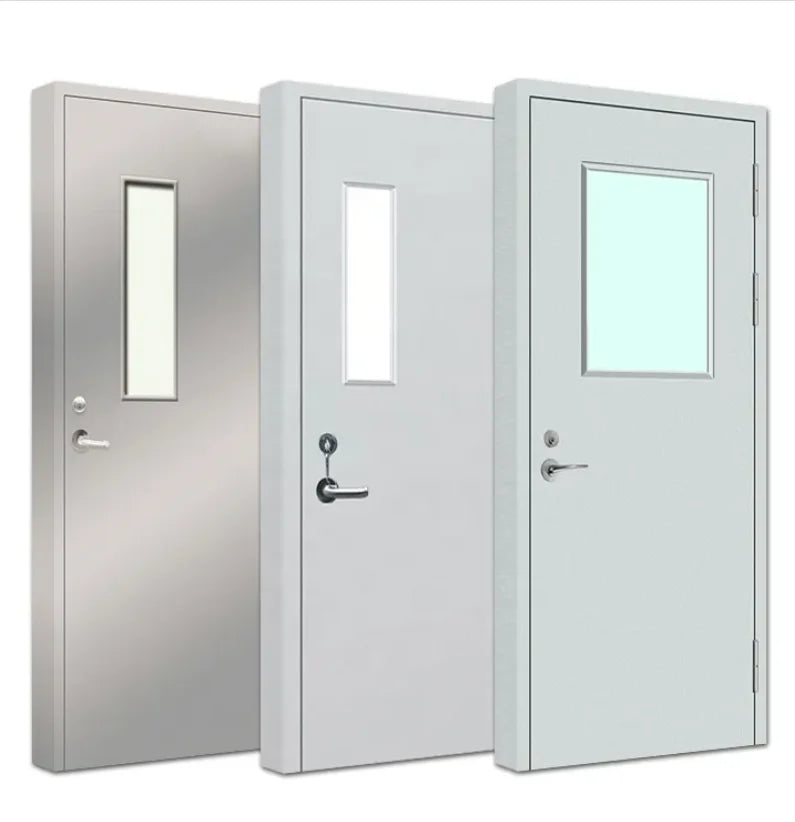 New Popular Anti-theft Sound-proof Fireproof Fire Rated Steel Door for Hospital Use Manual Opening Modern Design Finished