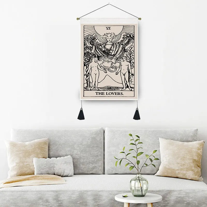 Tarot Card Psychedelic Scene Home Art Tapestry Hippie Bohemian Decoration