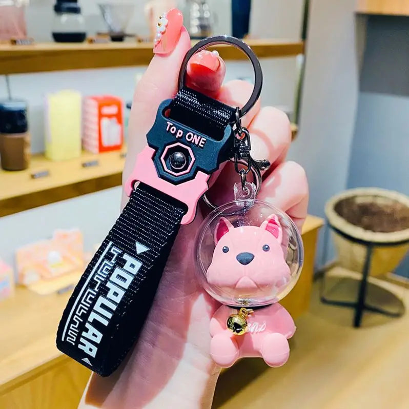 Fashion Astronaut French Bulldog Keychain Space Spaceman Bulldog Car Keyring Creative Universe Aviation Puppy Bag Pendant Gift