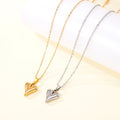 Wholesale Simple Stainless Steel 18k Gold Plated Furnace Vacuum Electroplating Heart Pendant Necklace