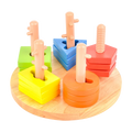 Manufacturer Wooden Blocks Building Educational Color & Shape Twisting Puzzle Set Toys Creative Toy for Children's Gift