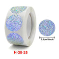 E-500PCS/Roll 1 Inch Foreign Trade rainbow Stickers Color-changing Stars Heart Sealing Laser rainbow Colorful Pvc