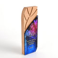 Shining Achievement Award K9 Crystal Craft Custom Leaf Design Crystal Glass and Wood Trophy Award for Employee Recognition Award