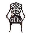 Cast Aluminum Traditional Outdoor Dining Armchair for Park & Courtyard Use
