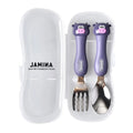 Best Selling Cartoon Children'S Spoon Fork Set Elementary Kids Children Portable Cartoon Animal Cutlery Set