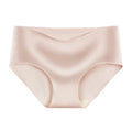 Manufacturer Ladies Ice Silk Panties One Piece Seamless Briefs Solid Color Mid Waist Hem