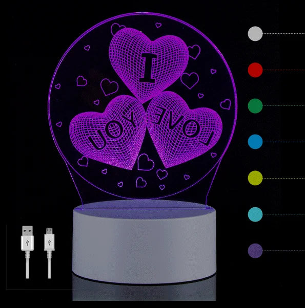 Smart Home Decor Visualization Acrylic Customized Led marvel 3d Illusion Led Lamp Base 7 Color Rechargeable Table Night Light