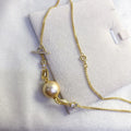 N416 10-11mm DIY Natural  Freshwater Pearl Charm Pendant Necklace Chain Accessory 925 Sterling Silver Jewelry for Women