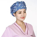 Best Quality Solid Color Satin Embroidered Scrubs Hat for Vets Nurses Doctors Bow Tie-Twill Fabric 100% Cotton Unisex Hospital
