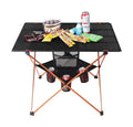 WOQI Large Portable Folding Camping Table with 4 Cup Holders for Indoor and Outdoor Picnic BBQ Beach MegaBDM