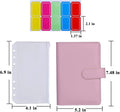 A6 Magnetic PU Leather Binder Cover Notebook A6 Binder Pockets 6 Ring Loose Leaf Bags Gift Envelopes