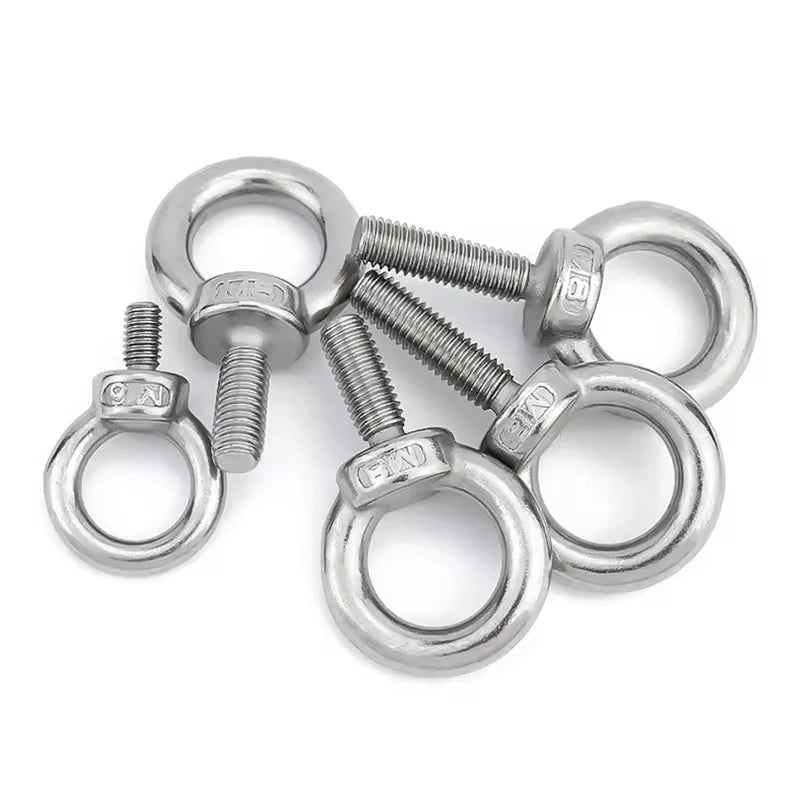 Industrial Rigging Hardware Galvanized 304 Stainless Steel Eye Nuts & Eyebolts DIN582 Ring Thread Box Packaging