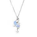 AA016221 Simple Women Fine Jewelry Necklaces Stainless Steel Necklace Light Luxury Zircon Moon Star Moonstone Necklace Pendant