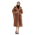 Warm Thicken Genuine  Trench Woolen  Leather Winter Lamb Fur Long Overoat  Shearling  Coat for Women