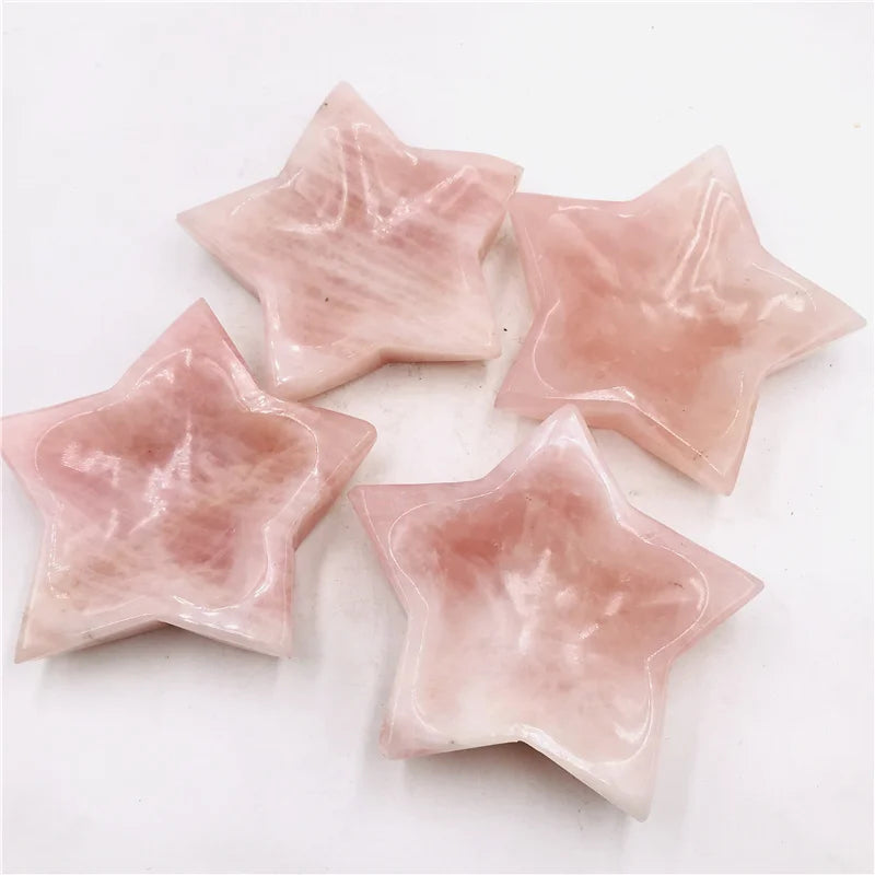 Wholesale Natural New Arrivals Star Shape Rose Quartz Crystal Bowls