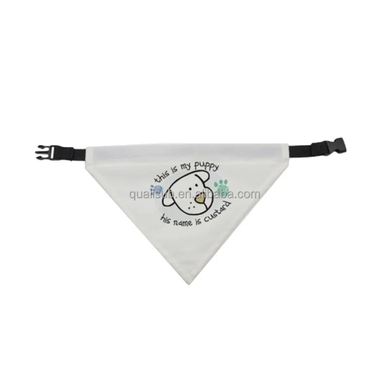 Qualisub Personalized Small Size Pet Scarf Sublimation Pet Scarf Small Sublimation Dog Scarf Blank DIY Design
