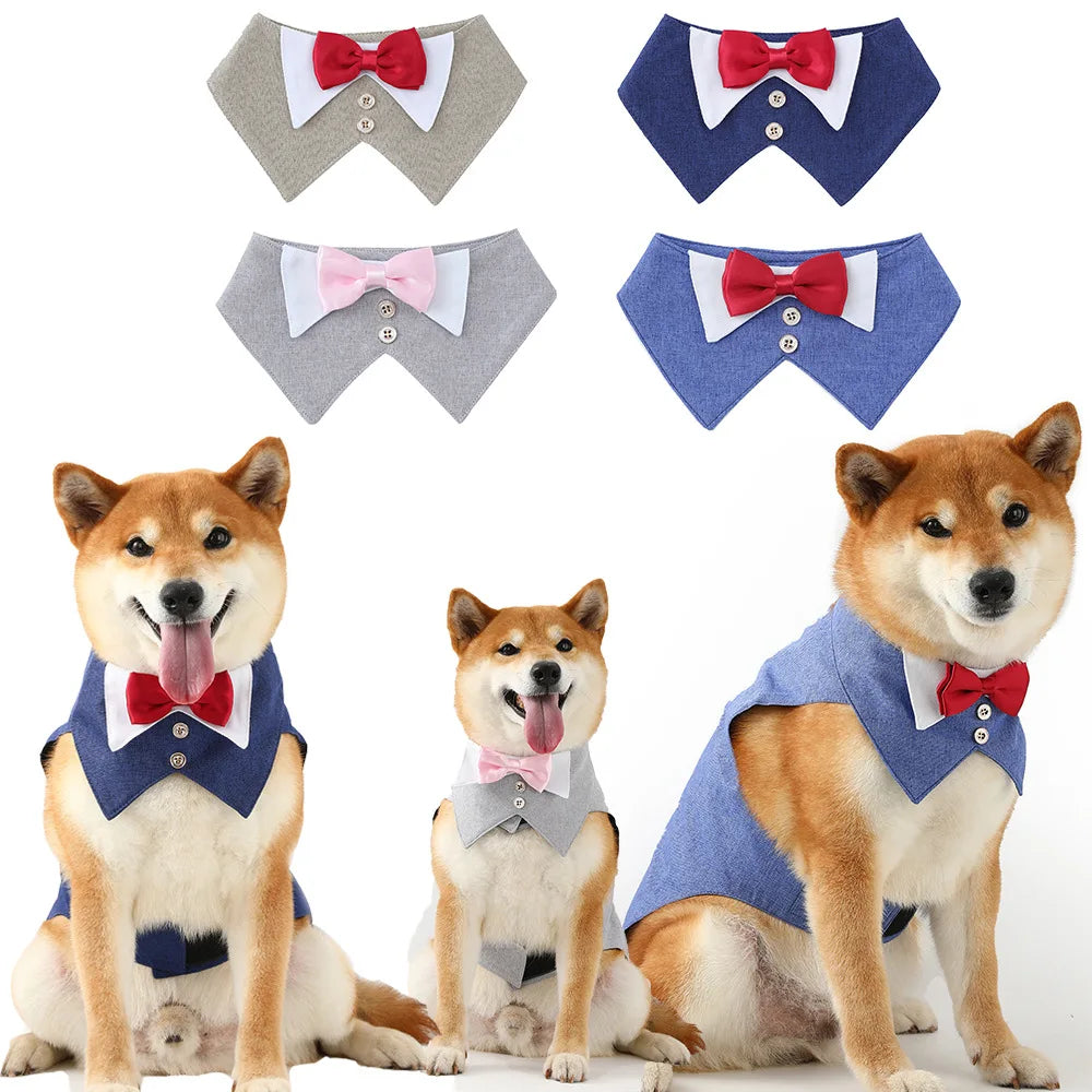 OEM ODM Four-Color Dog Coat Luxury Waistcoat Dress with Bow Tie for Dogs Summer Dog Clothes