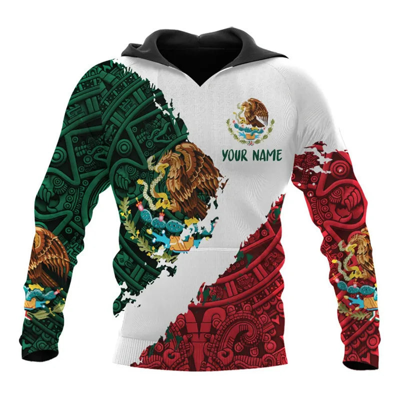 Fitspi 3d Digital Printing Mexico Sweatshirt Custom Hoodie Pullover Wholesale