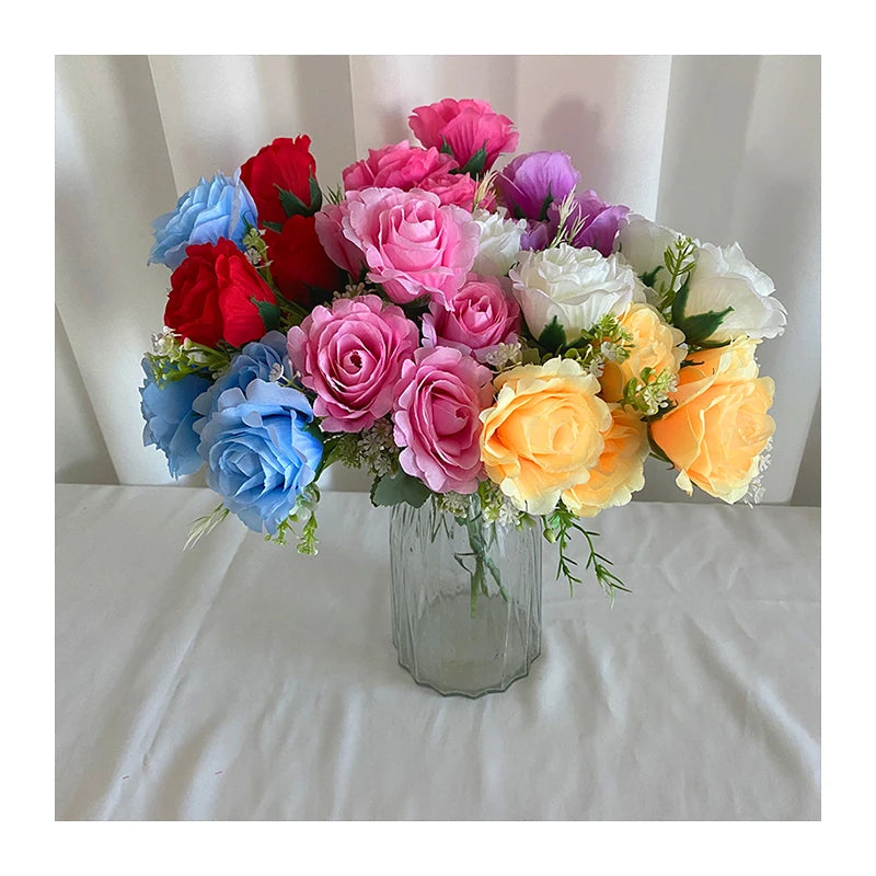 Wholesale 5-Point Bridal Rose Artificial Flowers for Christmas Graduation Valentine's Day & Mother's Day Celebrations