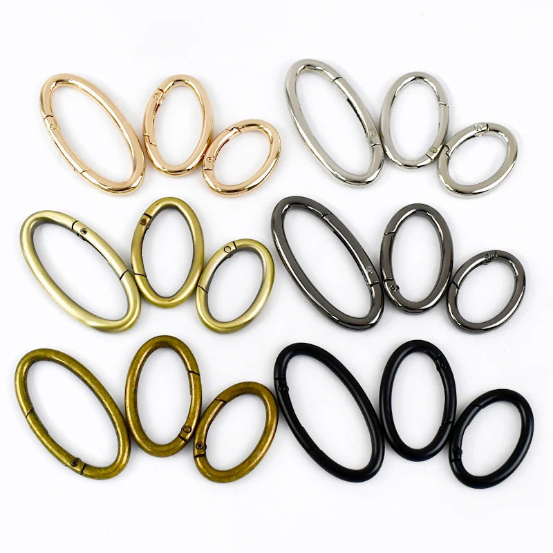 Meetee F1-23 38mm Alloy Oval Spring O Ring Buckle Openable for Handbags/Bags Various Sizes-Iron & Zinc Material