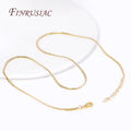 Fashion Blade Snake Chain Necklace 18K Gold Plated Brass Metal Flat Thin Chains for Women Men Jewelry Accessories Findings for