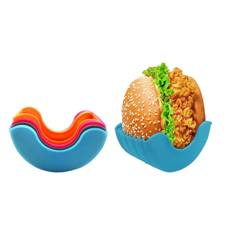 High Quality Reusable Silicone Sandwich Clip Retractable Hamburger Holder Bun Fixed Rack Serving Rack for Holding Cakes Buns