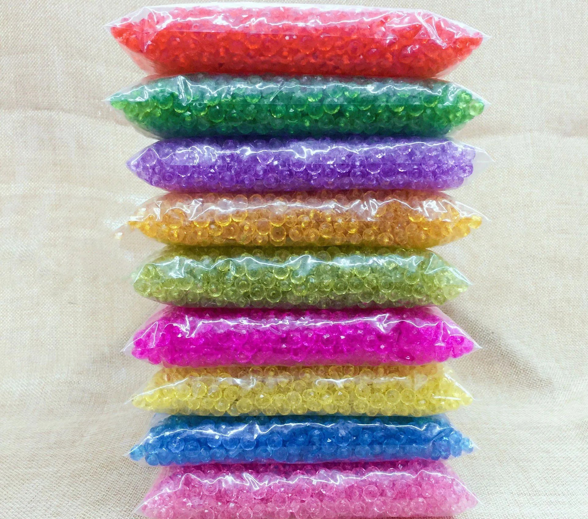 Wholesale 500g/bag 6/8/10MM Rondelle Beads Flat Beads Transparent Acrylic Loose Beads