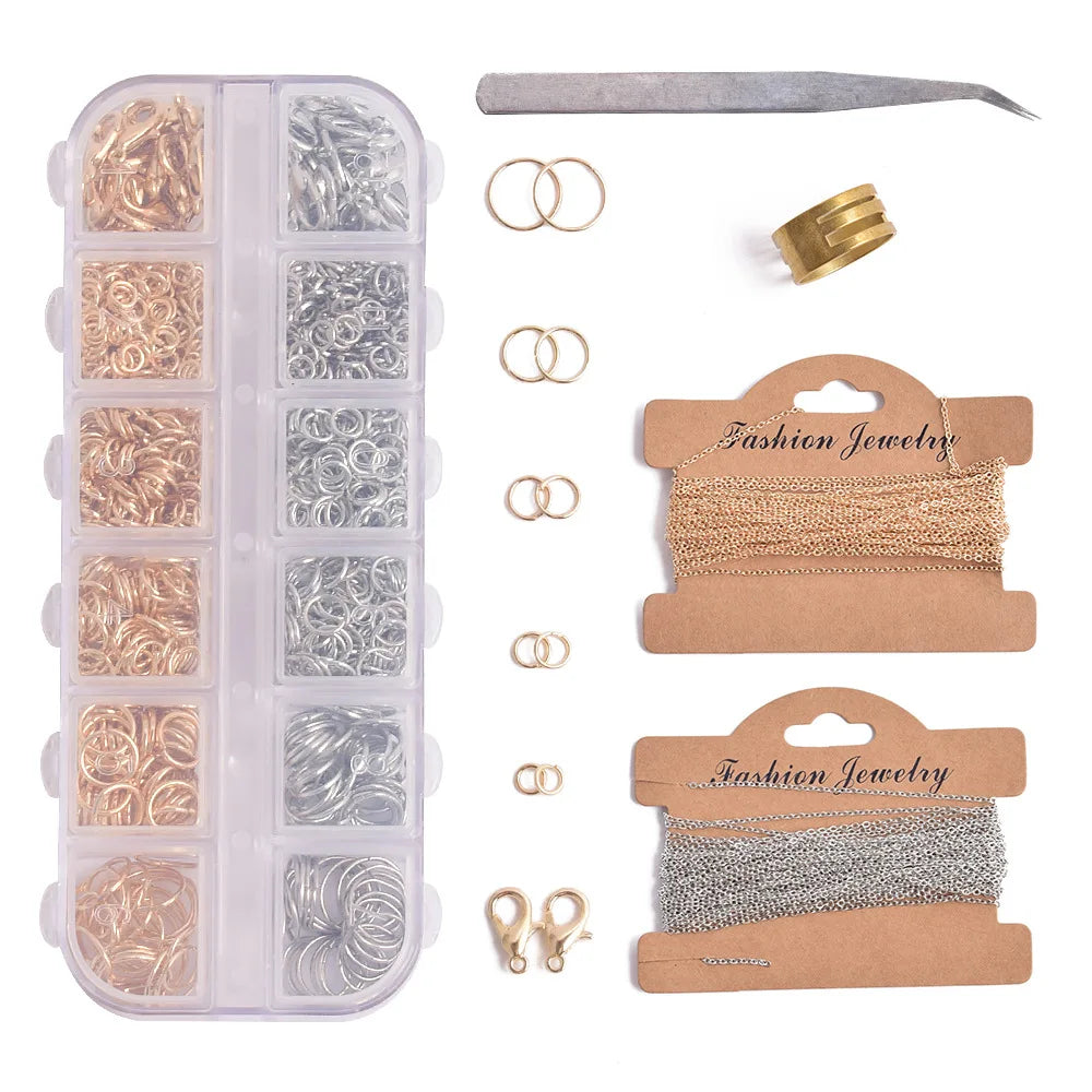 Stainless Steel Jewelry Making Kit Supplies Accessorize Set Lobster Clasp Open Jump Rings Earring Hook Clip Buckle for Creating