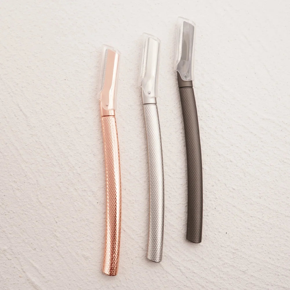 Eco-friendly Women Facial Dermaplaning Tool Eyebrow Razor Facial Hair Metal Handle Eyebrow Razor Trimmer