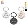 Laser Engraving Keychain Two Rond Customized Letters Pendant Stainless Steel Keychain