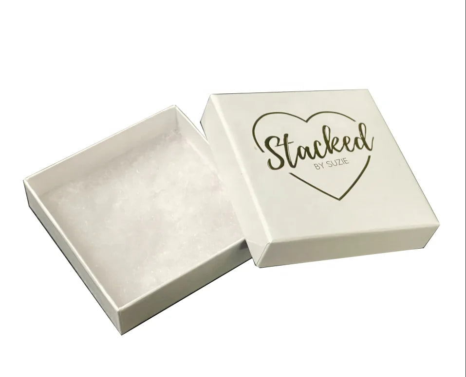 Customized Paper Jewelry Box with Custom Logo Carton Packaging 9x9x2.5cm (3.5x3.5x1 Inches)