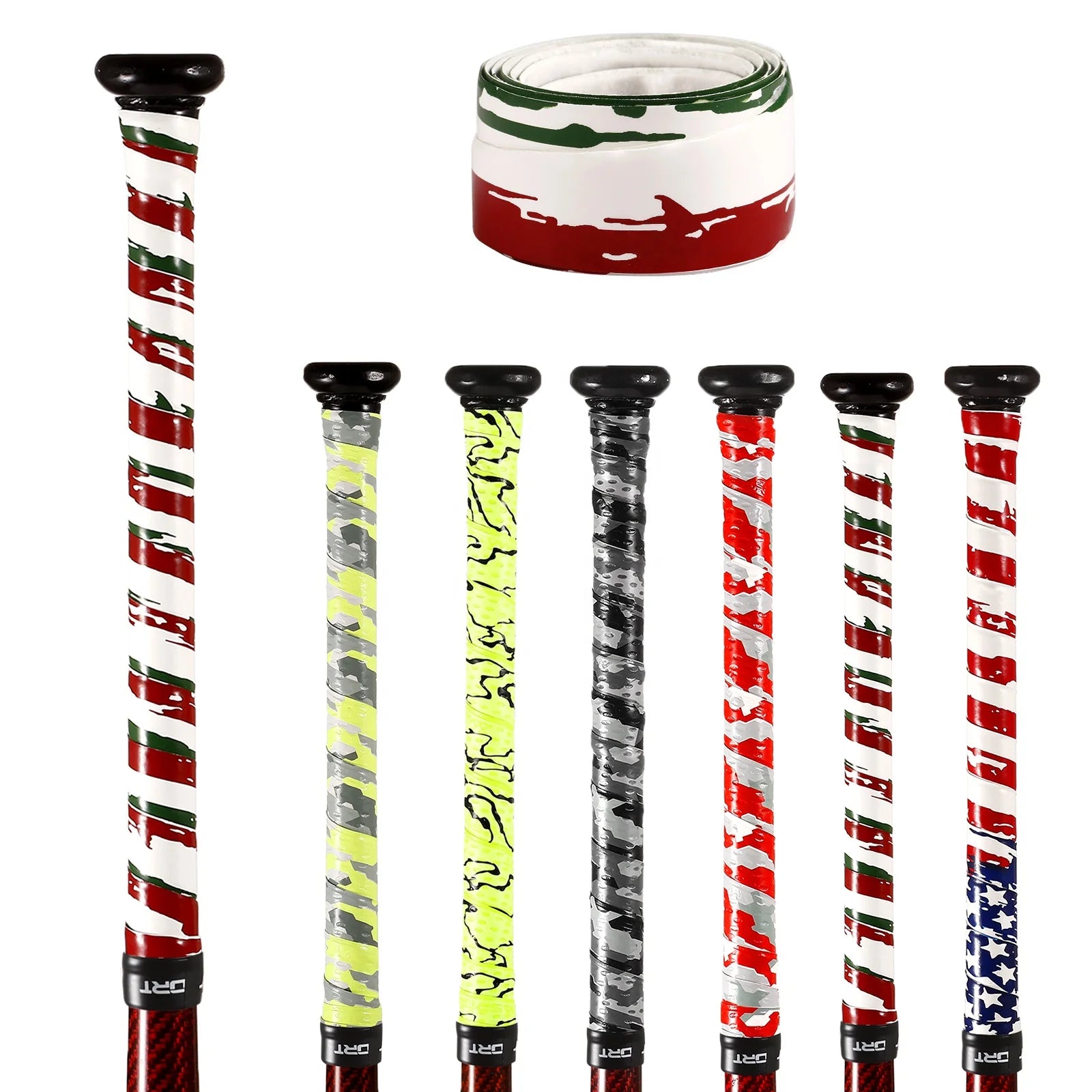For Ready Ship High Performance 1.10mm Mexico Pattern PU Multi Color Bat Grip Tape for Baseball Softball Factory Directly