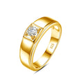 Luxury Jewelry Supplier Engagement Wedding Gift 925 Sterling Silver Yellow Gold Plated 0.3 Carat VVS Moissanite Mens Ring