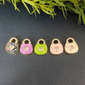 18K Gold Plated Lady Handbag Charms Multi Color Enamel Mother of Pearl Shell Purse Bag Charms Various Bag Pendant in Stocks