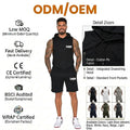 Men's Solid Color Eco-Friendly Breathable Sportswear Two-Piece Set Hooded Gym Fitness Training Activewear Shorts Sweat Suit